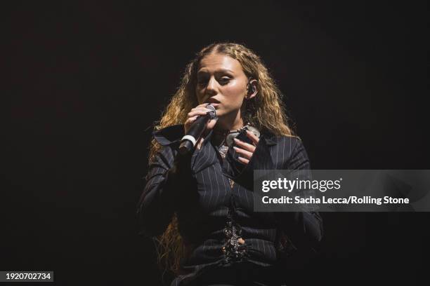 Elyanna performs at the Artists for Aid: Gaza & Sudan Benefit Concert held at Newark Symphony Hall on January 4, 2023 in Newark, New Jersey.