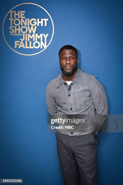 Episode 1902 -- Pictured: Comedian & actor Kevin Hart poses backstage on Friday, January 12, 2024 --