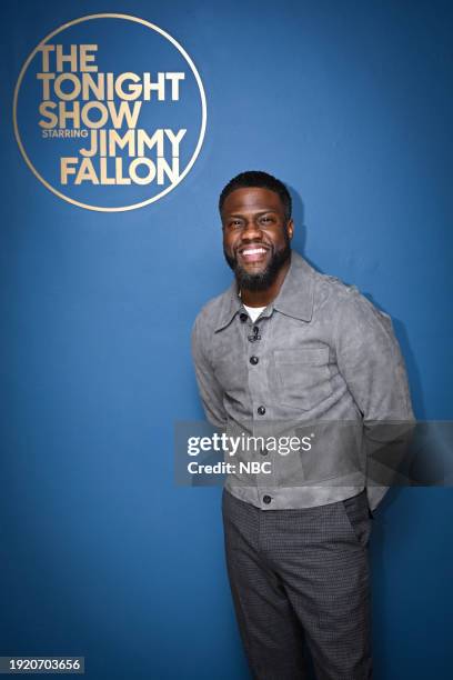 Episode 1902 -- Pictured: Comedian & actor Kevin Hart poses backstage on Friday, January 12, 2024 --