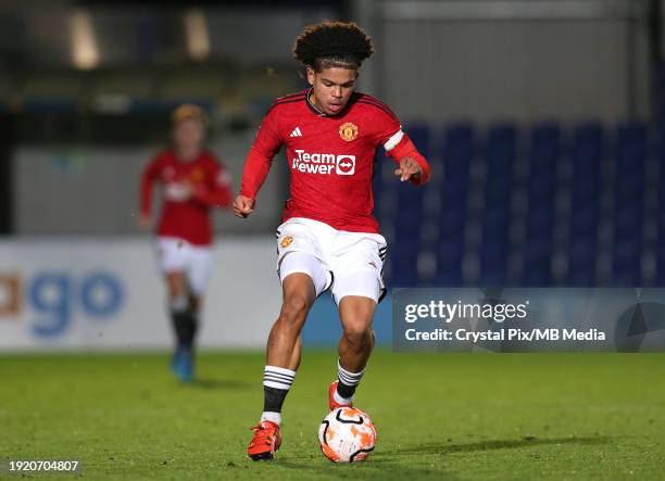 Shola Shoretire Of Manchester United U21 during the Premier League 2 match between Chelsea U21 and Manchester United U21 at Kingsmeadow on January...