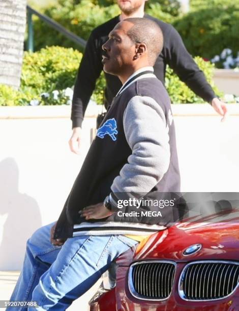 Eddie Murphy is seen on the set of "Beverly Hills Cop: Axel Foley" on January 10, 2024 in Beverly Hills, California.