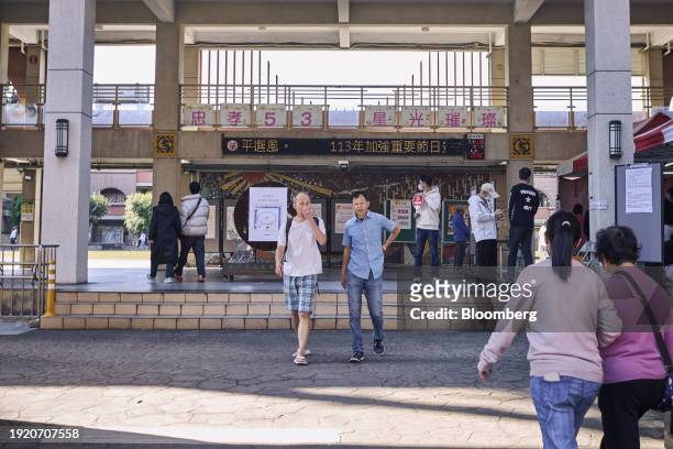 Polling station in the Datong district of Taipei, Taiwan, on Saturday, Jan. 13, 2024. Taiwanese voters are heading to the polls in an election that...