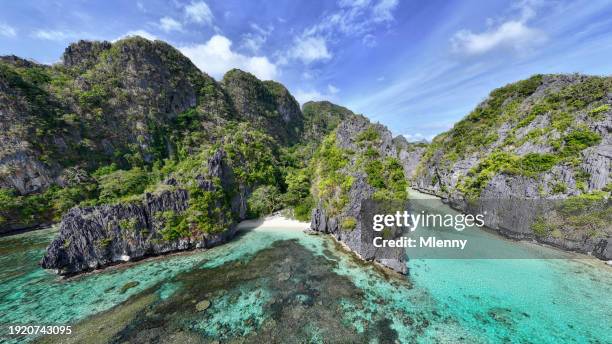 palawan miniloc island big lagoon el nido philippines - palawan big lagoon stock pictures, royalty-free photos & images