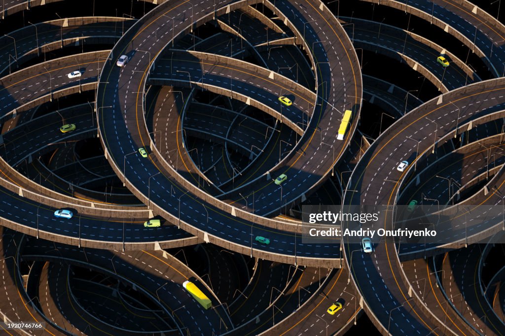 Abstract twisted road loop