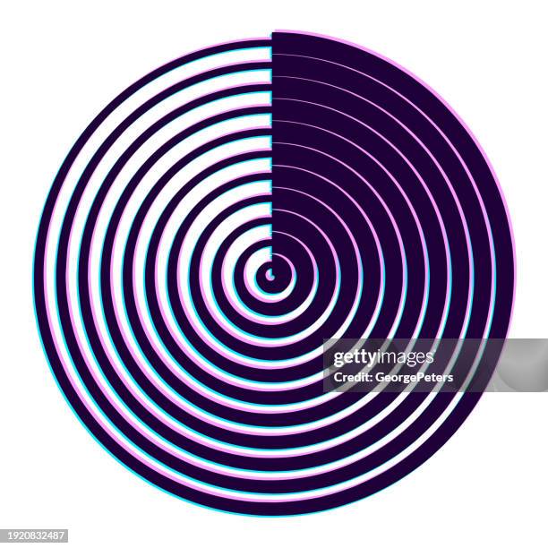 Concentric Circle Frameborder With Glitch Technique High-Res Vector ...