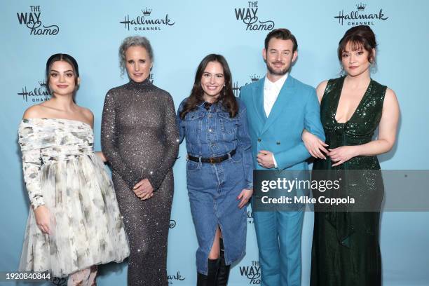 Sadie Laflamme-Snow, Andie MacDowell, Emily Vogel, Evan Williams, and Chyler Leigh attend Hallmark Channel’s premiere event at The Whitby Hotel in...