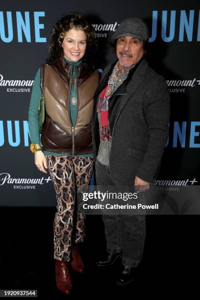 Aimee Oates and John Oates of Hall and Oates attend the Nashville premiere of "June" at Woolworth Theatre on January 09, 2024 in Nashville, Tennessee.