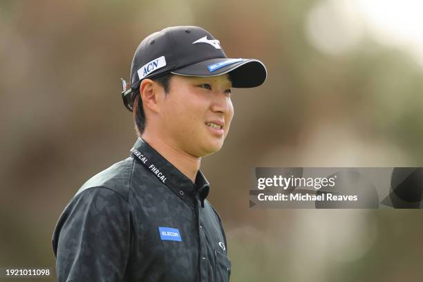 Kensei Hirata of Japan looks on from the first tee during a practice round prior to the Sony Open in Hawaii at Waialae Country Club on January 09,...