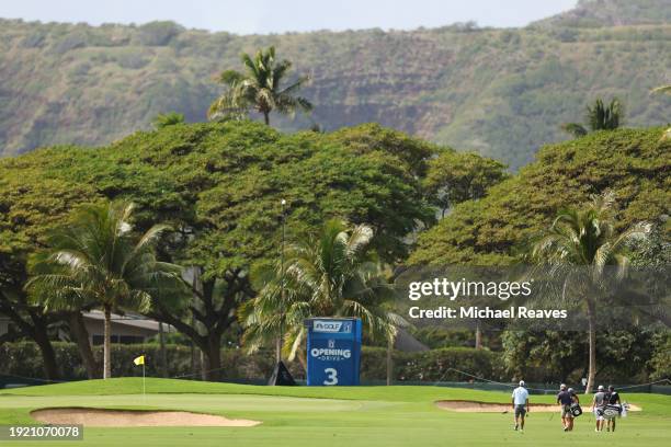 General view of the third hole during a practice round prior to the Sony Open in Hawaii at Waialae Country Club on January 09, 2024 in Honolulu,...