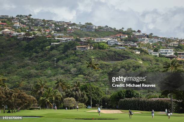 General view of the second hole during a practice round prior to the Sony Open in Hawaii at Waialae Country Club on January 09, 2024 in Honolulu,...