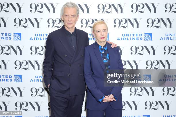 Peter Capaldi and Elaine Collins attend a "Criminal Record" screening and conversation at 92NY on January 09, 2024 in New York City.