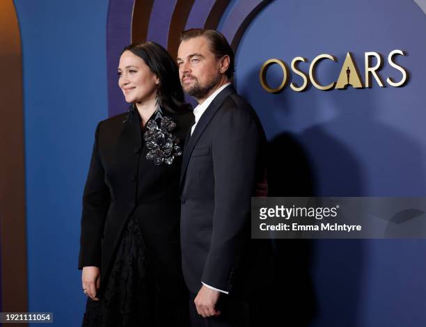 Lily Gladstone and Leonardo DiCaprio attend the Academy Of Motion Picture Arts & Sciences' 14th Annual Governors Awards at The Ray Dolby Ballroom on...