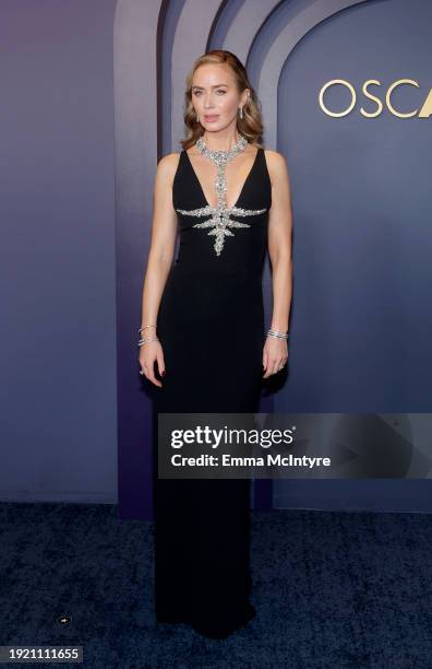 Emily Blunt attends the Academy Of Motion Picture Arts & Sciences' 14th Annual Governors Awards at The Ray Dolby Ballroom on January 09, 2024 in...