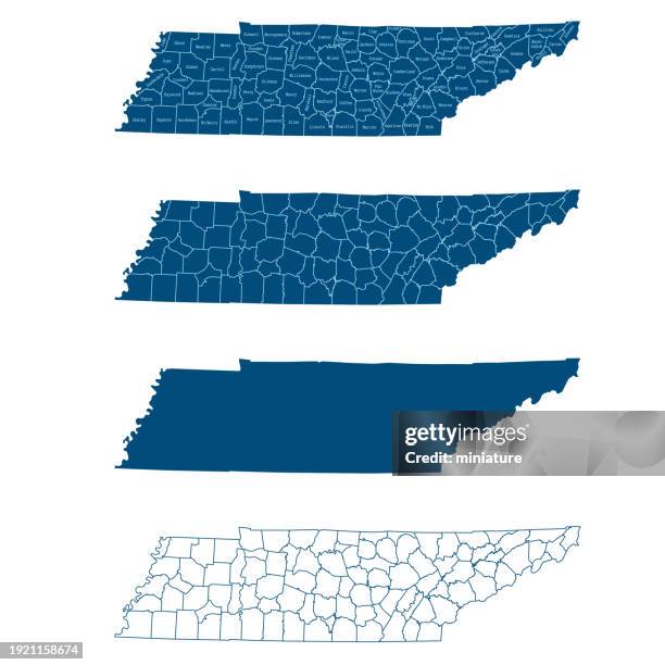 ilustraciones, imágenes clip art, dibujos animados e iconos de stock de mapa de tennessee - tennessee