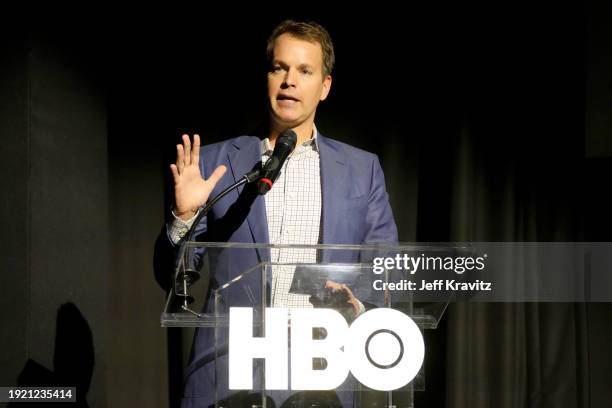 Casey Bloys, Chairman and CEO of HBO Max, attends "True Detective: Night Country" Premiere Event at Paramount Pictures Studios on January 09, 2024 in...