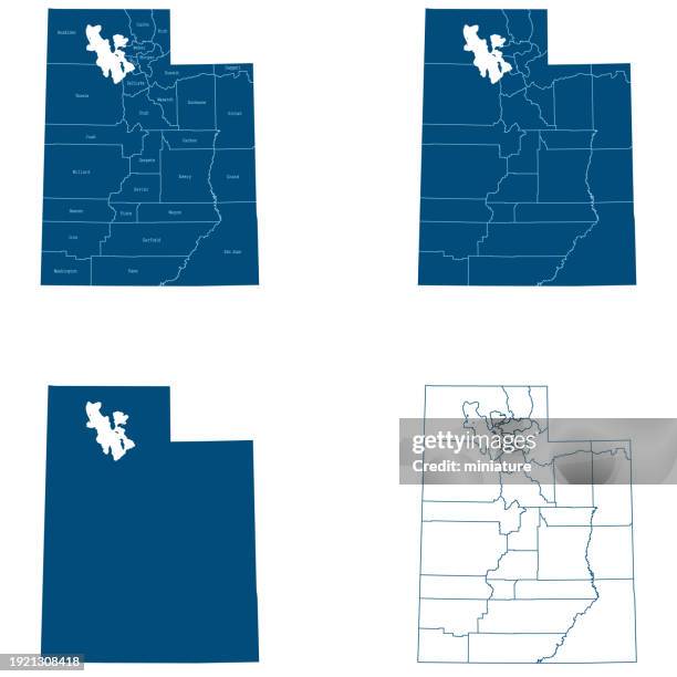stockillustraties, clipart, cartoons en iconen met utah map - utah