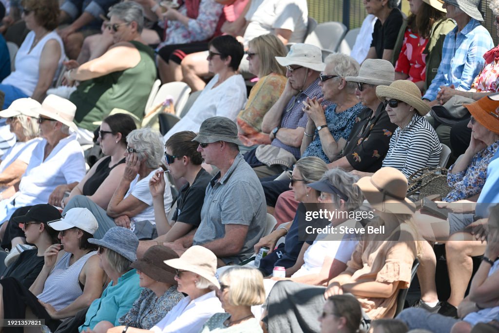 Fans are seen during day three of the 2024 Hobart International at Fans are seen during day three of the 2024 Hobart International at