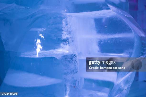 wall composed of bricks of ice, full frame - melting snowball stock pictures, royalty-free photos & images