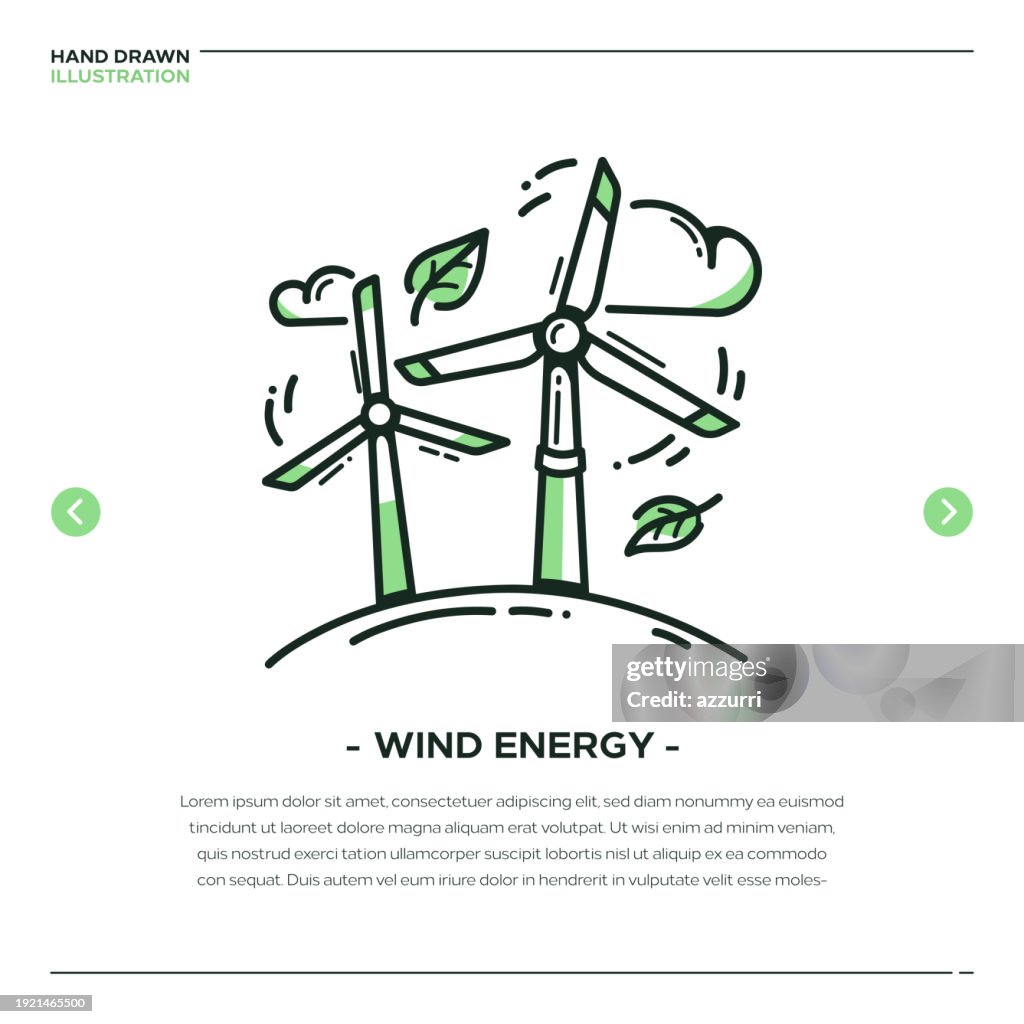 Wind Energy Thin Line Illustration High-Res Vector Graphic - Getty Images
