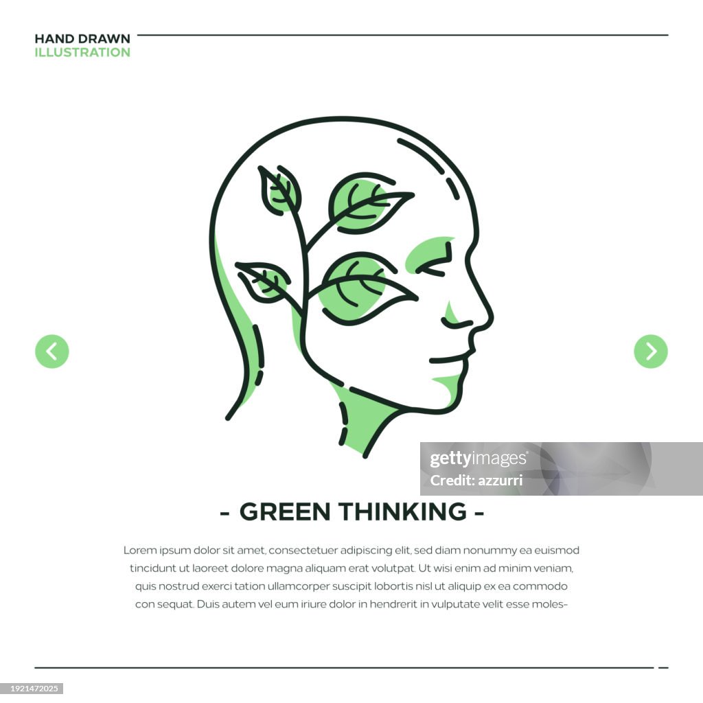 Think Green Thin Line Illustration High-Res Vector Graphic - Getty Images