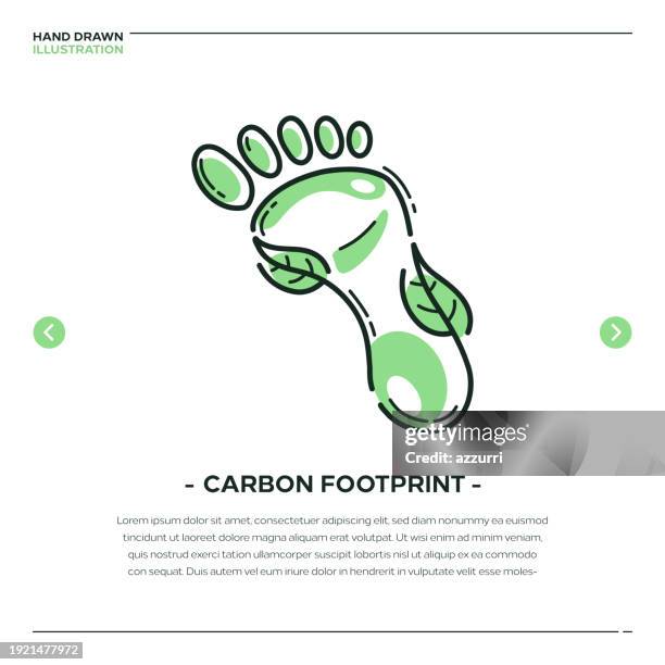 illustrazioni stock, clip art, cartoni animati e icone di tendenza di illustrazione dell'impronta di carbonio - emissioni di co2