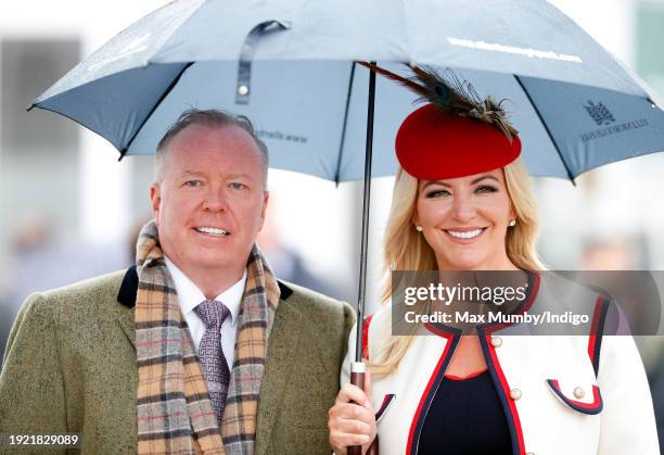 Doug Barrowman and Baroness Michelle Mone attend day 4 'Gold Cup Day' of the Cheltenham Festival at Cheltenham Racecourse on March 15, 2019 in...