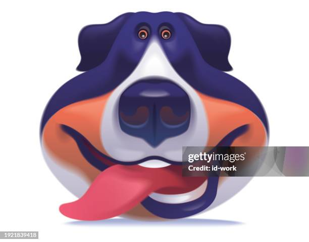 dog sticking out tongue icon - panting stock illustrations