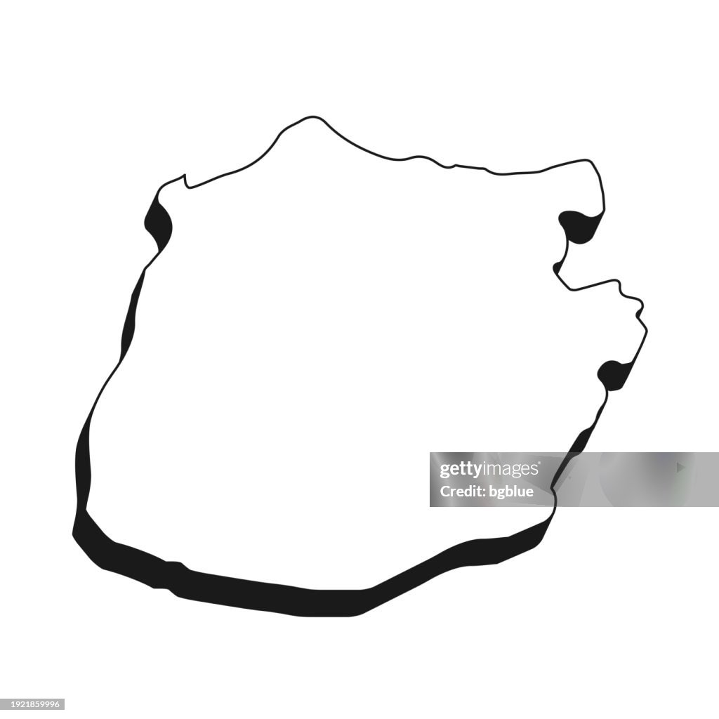 Sab Map Backround Saba Map With Black Outline And Shadow On White Background High-Res ...