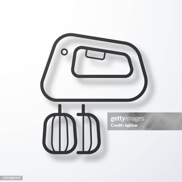 hand mixer. line icon with shadow on white background - folding hands stock illustrations