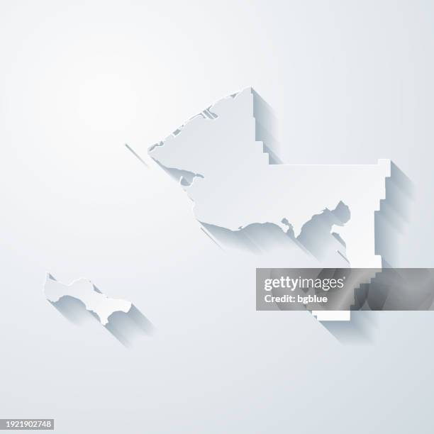 nome, alaska. map with paper cut effect on blank background - census stock illustrations