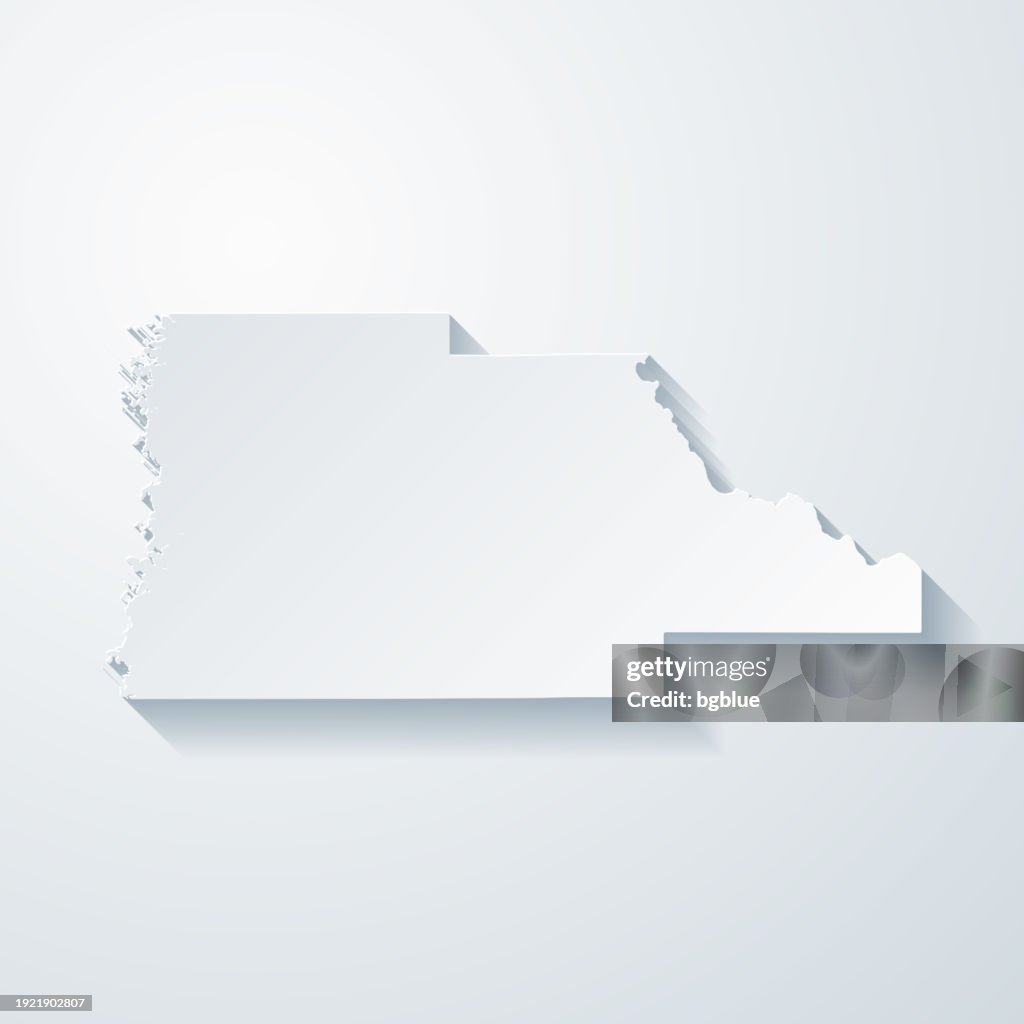 Hernando County, Florida. Map with paper cut effect on blank background