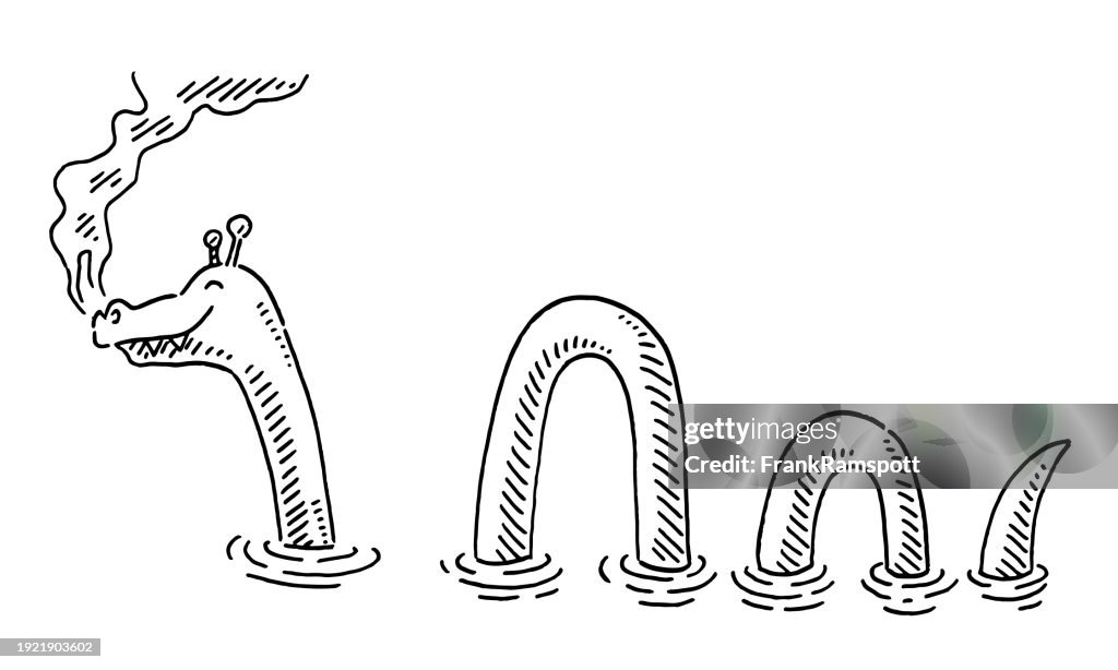Cartoon Loch Ness Creature Drawing