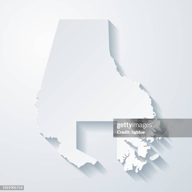baltimore county, maryland. map with paper cut effect on blank background - baltimore county stock illustrations