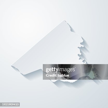 Richmond County Georgia Map With Paper Cut Effect On Blank Background ...