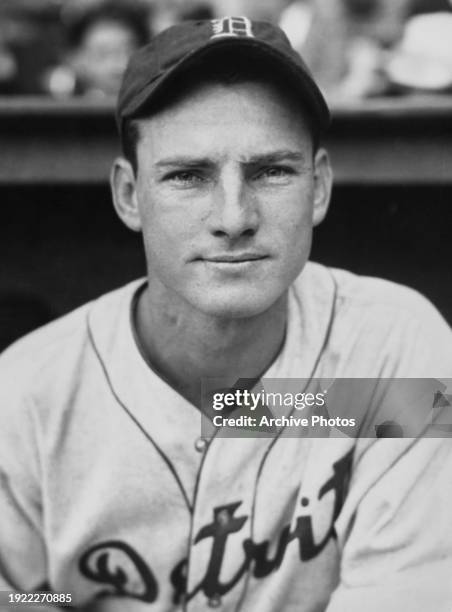 Portrait of Gerald "Gee" Walker , Left Fielder and Outfielder for the Detroit Tigers of the American League during the Major League Baseball game...