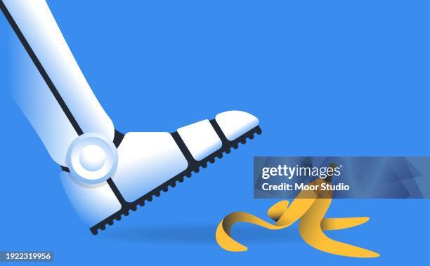 ilustraciones, imágenes clip art, dibujos animados e iconos de stock de error de chatbot e ilustración vectorial de concepto de falla de ia - fracaso