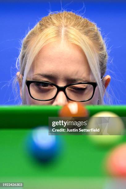 Referee, Desislava Bozhilova looks on during day four of the MrQ Masters Snooker 2024 at Alexandra Palace on January 10, 2024 in London, England.