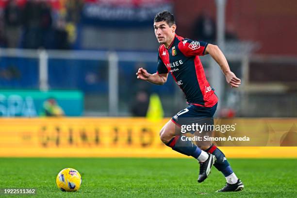 Ruslan Malinovskyi of Genoa is seen in action during the Serie A TIM match between Genoa CFC and Torino FC at Stadio Luigi Ferraris on January 13,...