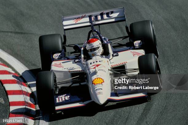 Bobby Rahal from the United States drives the Miller Lite Team Rahal Reynard 98i Ford XB during practice for the Championship Auto Racing Teams 1998...