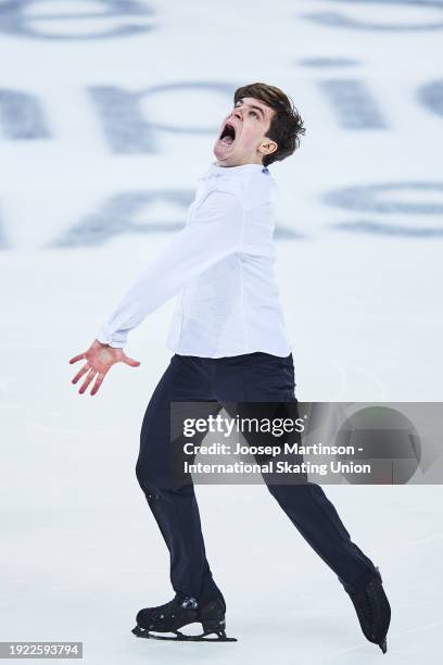 Ivan Shmuratko of Ukraine competes in the Men's Short Program during the ISU European Figure Skating Championships at Zalgirio Arena on January 10,...