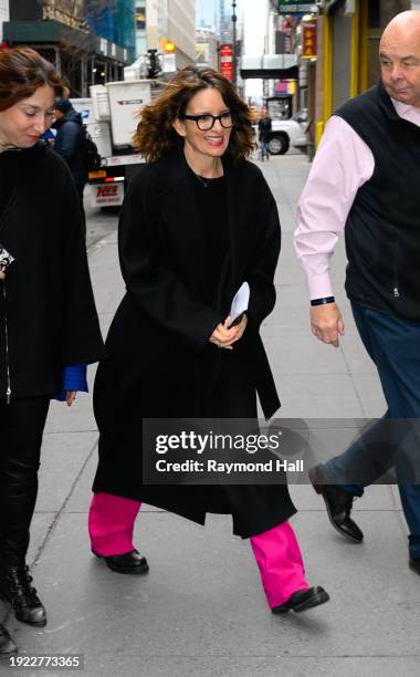 Tina Fey is seen on 34th street in midtown on January 10, 2024 in New York City.