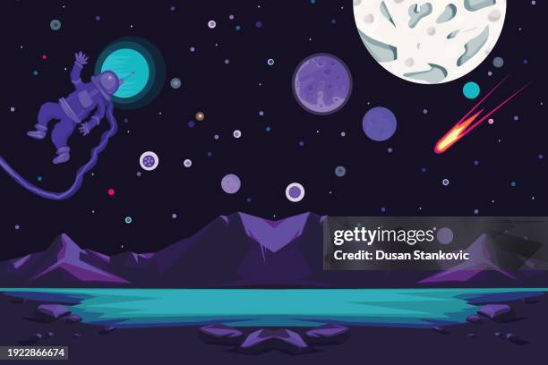 a distant hello from the galaxy - constellation background stock illustrations