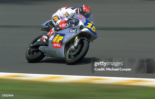Doriano Romboni of Italy in action on his Aprilia during the Indonesian Grand Prix at the Sentul circuit in Indonesia. \ Mandatory Credit: Mike...