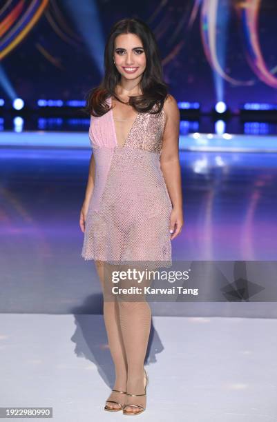 Amani Fancyattends the "Dancing On Ice" photocall at Bovingdon Film Studios on January 10, 2024 in London, England.