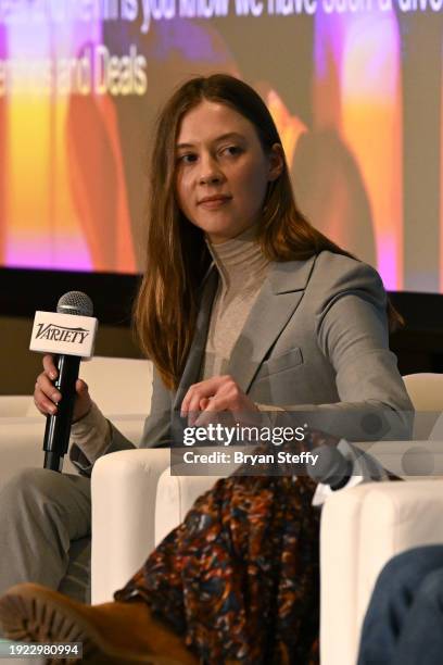 Head of Entertainment, Snap Elana Sulzer speaks onstage during the Variety Entertainment Summit at CES at ARIA Resort & Casino on January 10, 2024 in...