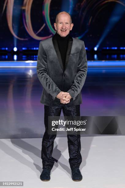 Eddie 'The Eagle' Edwards attends the "Dancing On Ice" photocall at Bovingdon Film Studios on January 10, 2024 in London, England.