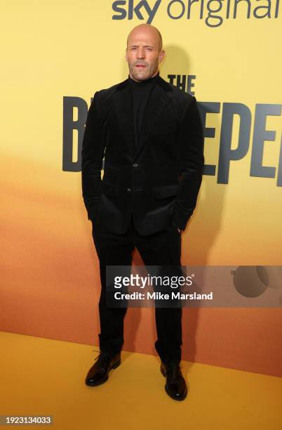 Jason Statham attends the UK premiere of "The Beekeeper" at Vue Leicester Square on January 10, 2024 in London, England.