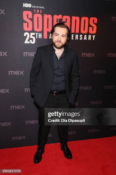 Michael Gandolfini attends HBO's "The Sopranos" 25th anniversary celebration on January 10, 2024 at Da Nico Ristorante in New York City.