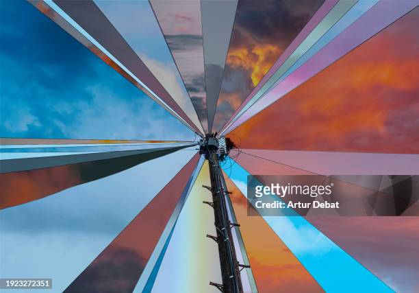 creative composition of the different skies in london. - wow stock-fotos und bilder