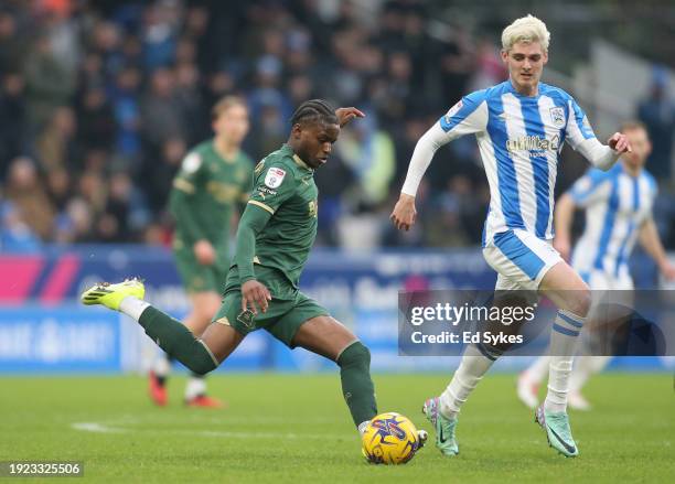 Bali Mumba of Plymouth Argyle during the Sky Bet Championship match between Huddersfield Town and Plymouth Argyle at John Smith's Stadium on January...